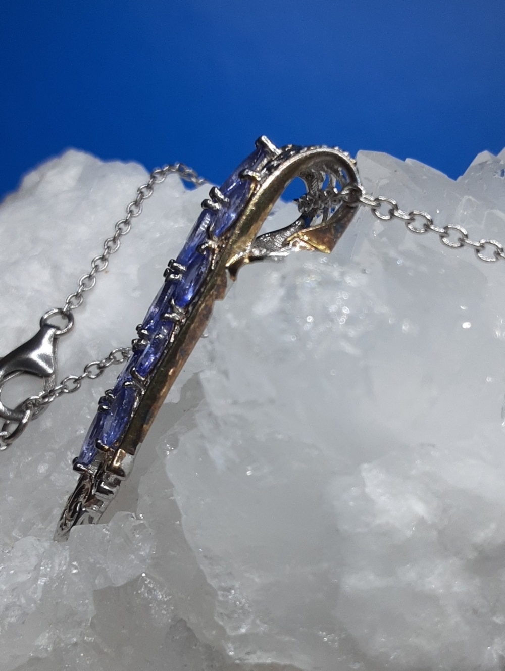 925 Tanzanite Pendant With Chain. - Picture 3 of 5